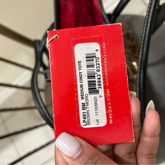 Dooney & Bourke Leopard Print Tote - Tan and Black - Picture 2 of 6